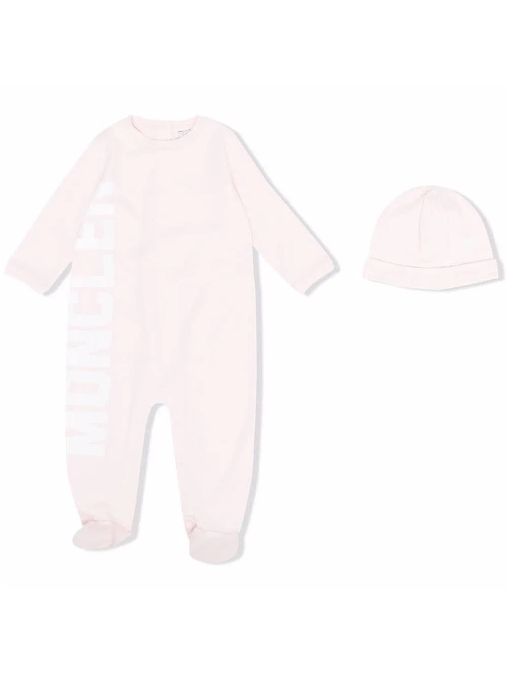 Moncler Enfant Logo Babygrow Set 2-Piece Footie & Hat Size 6/9M New w/Tag